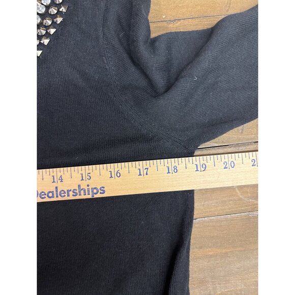 Jeans By Buffalo Black Beaded Collar Sweater S Long Sleeve - Picture 6 of 6